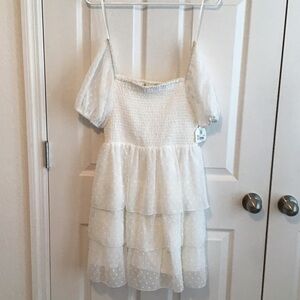 Altar'd State Cream Smocked Top